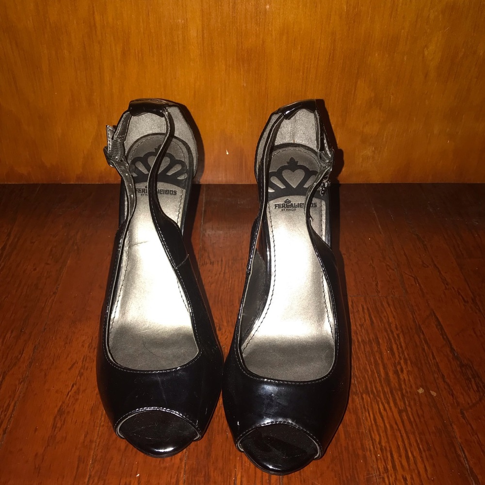 Black open toed heels